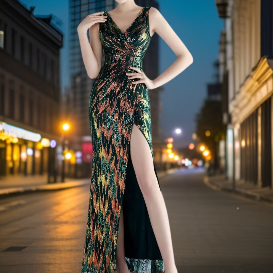 Nath - Seductive sequined evening dress