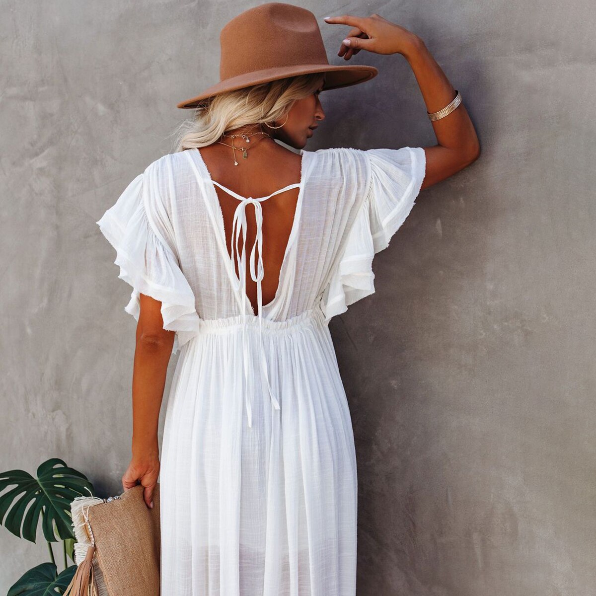 Robe Longue Style Boheme Blanche MODACHIC