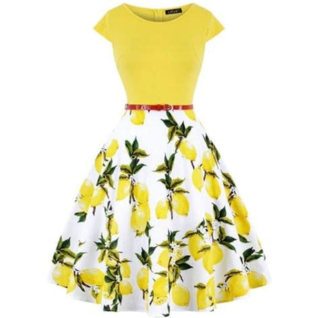 Vintage Lemon Yellow Dress