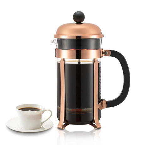 350 ml French-Press-Kaffeemaschine aus Edelstahl aus Borosilikatglas