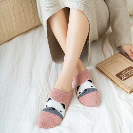 Chaussettes chaudes femme ours en peluche Dawn