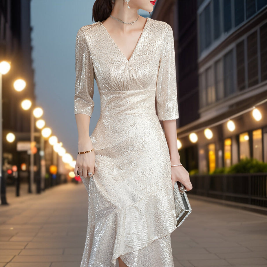 Juris - Luxurious sequin evening dress