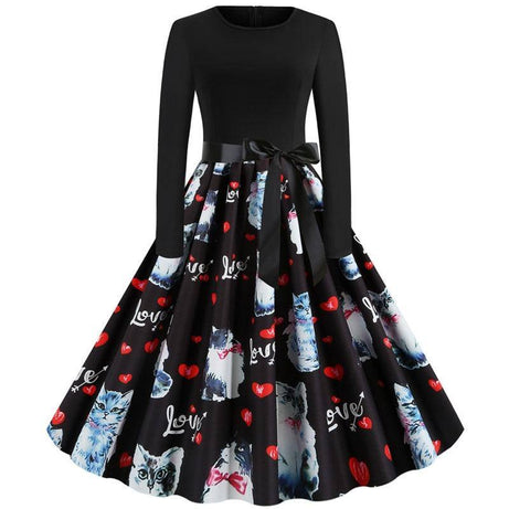 Vintage Love Cats Dress