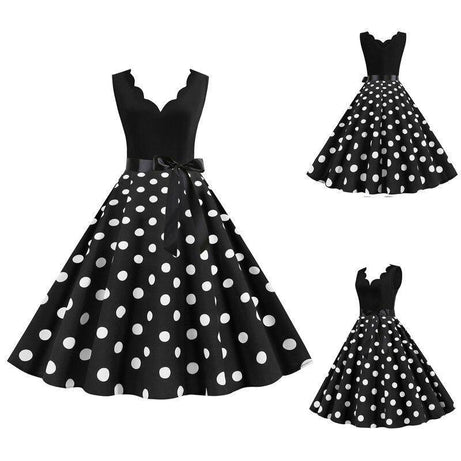 Black &amp; White Vintage Backless Dress