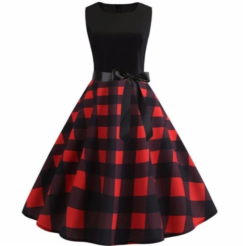 Vintage Red &amp; Black Scottish Dress