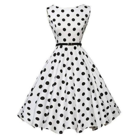 Vintage White and Black Summer Dress