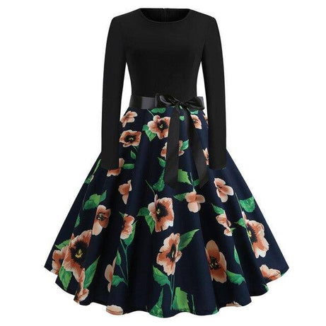 Vintage 50er Jahre Blumen inspiriertes Kleid