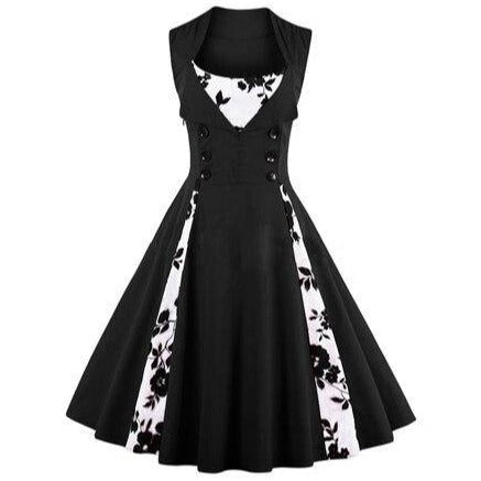 Vintage Black &amp; White 50's Evening Dress