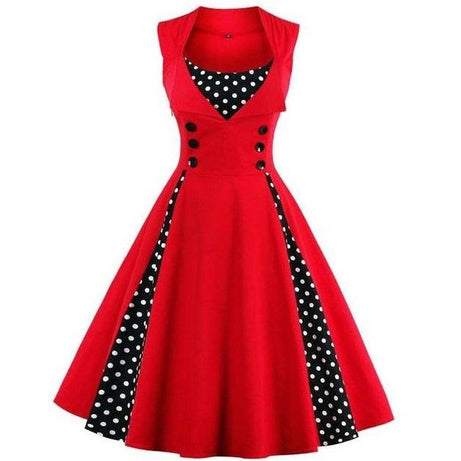 Vintage Red Rockabilly Dress