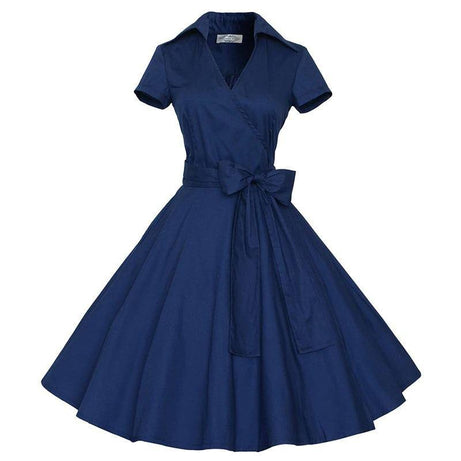 Robe vintage Bleue Marine Rétro 50's