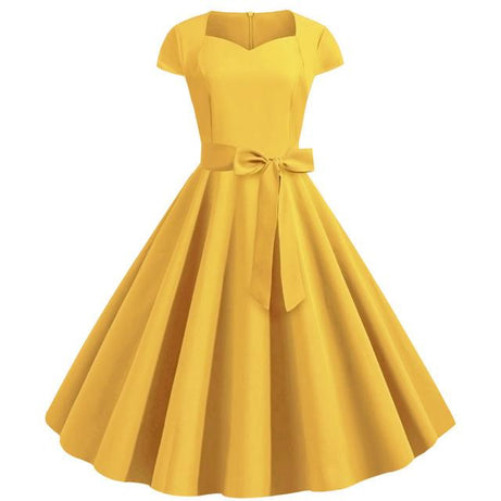 Robe vintage Rockabilly Jaune