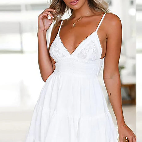 White Hippie Bohemian Dress - Mahaut