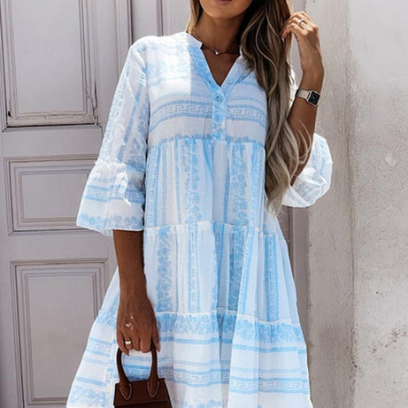 Turquoise Bohemian Dress - Eléonore