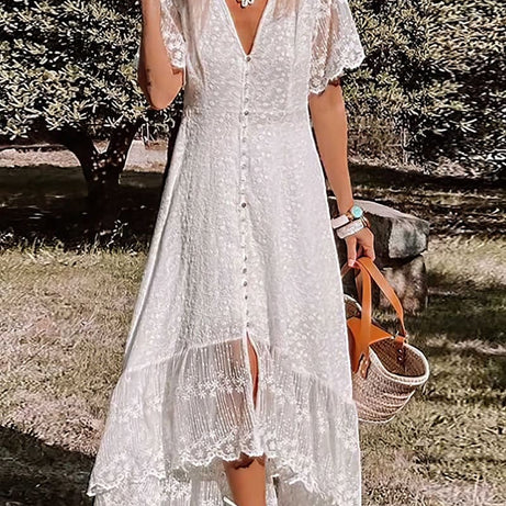 Mid-Length Bohemian Wedding Dress - Shannon