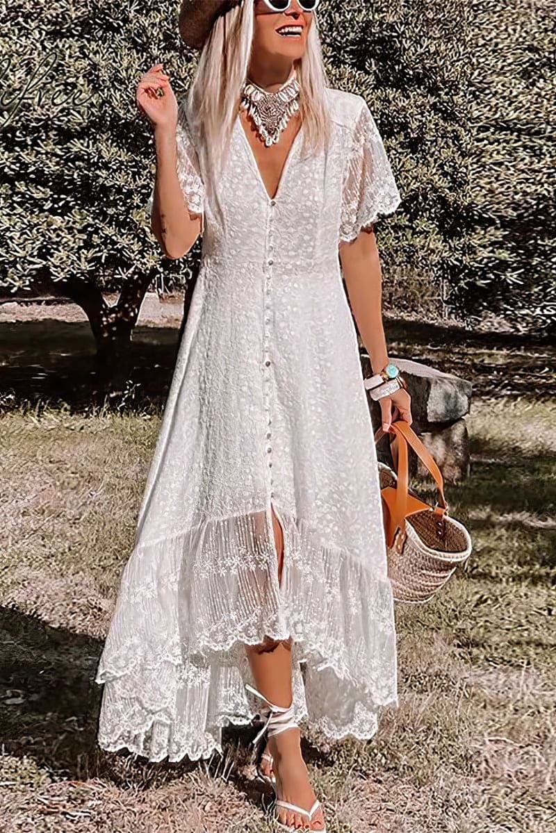 Mid-Length Bohemian Wedding Dress - Shannon