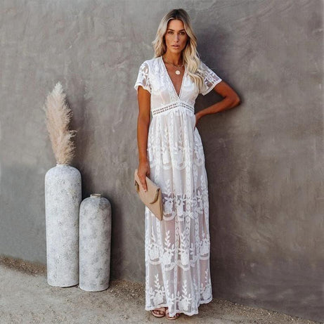 Long Bohemian Lace Dress