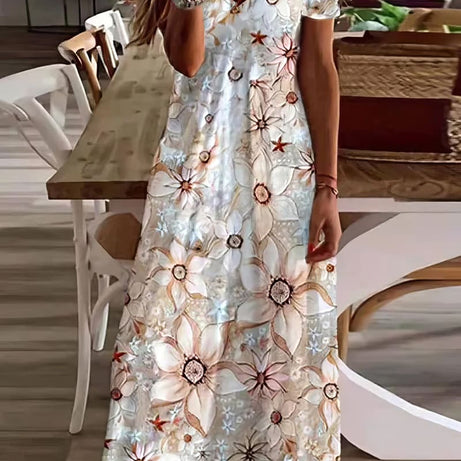 Bohemian Chic Floral Long Dress - Edith