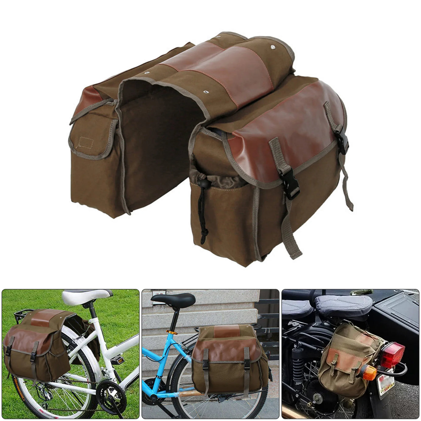 Waterproof canvas bike luggage rack