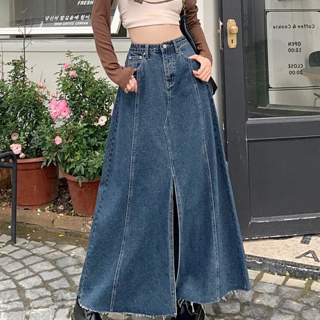 Elizzy women's vintage denim skirt