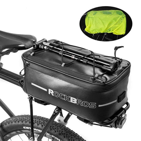 Porte-bagage vélo et Bandes réfléchissantes, 6L (Noir)