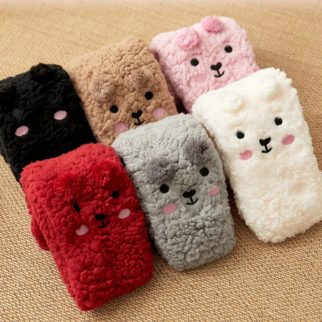 Chaussettes longues femme peluche motif ours en peluche Katalina