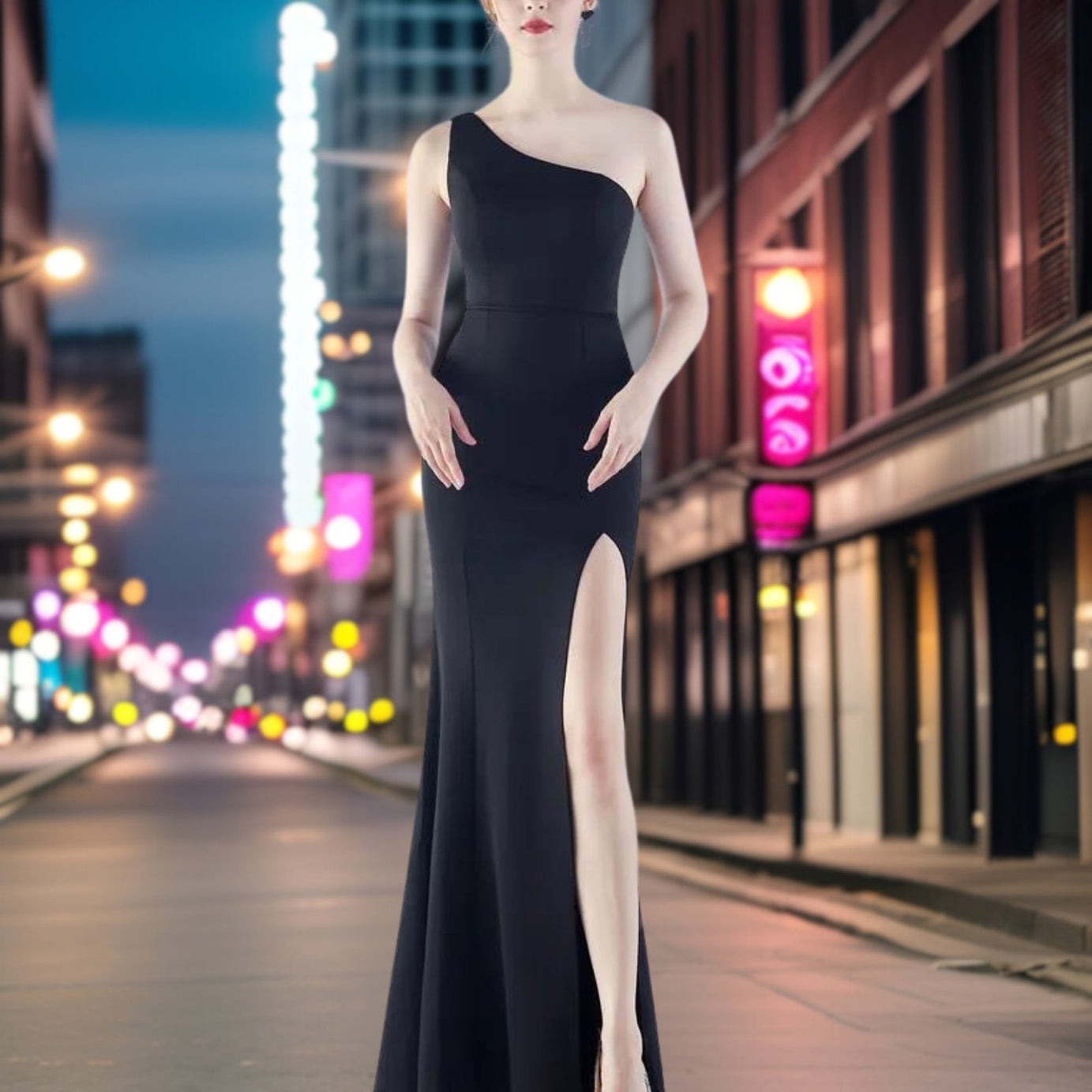 Mirabella - Elegant satin evening dress