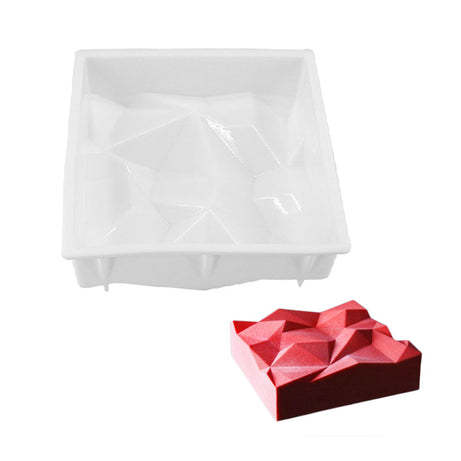 3D Square Diamond Cake Silicone Mold - Artistic Pastry