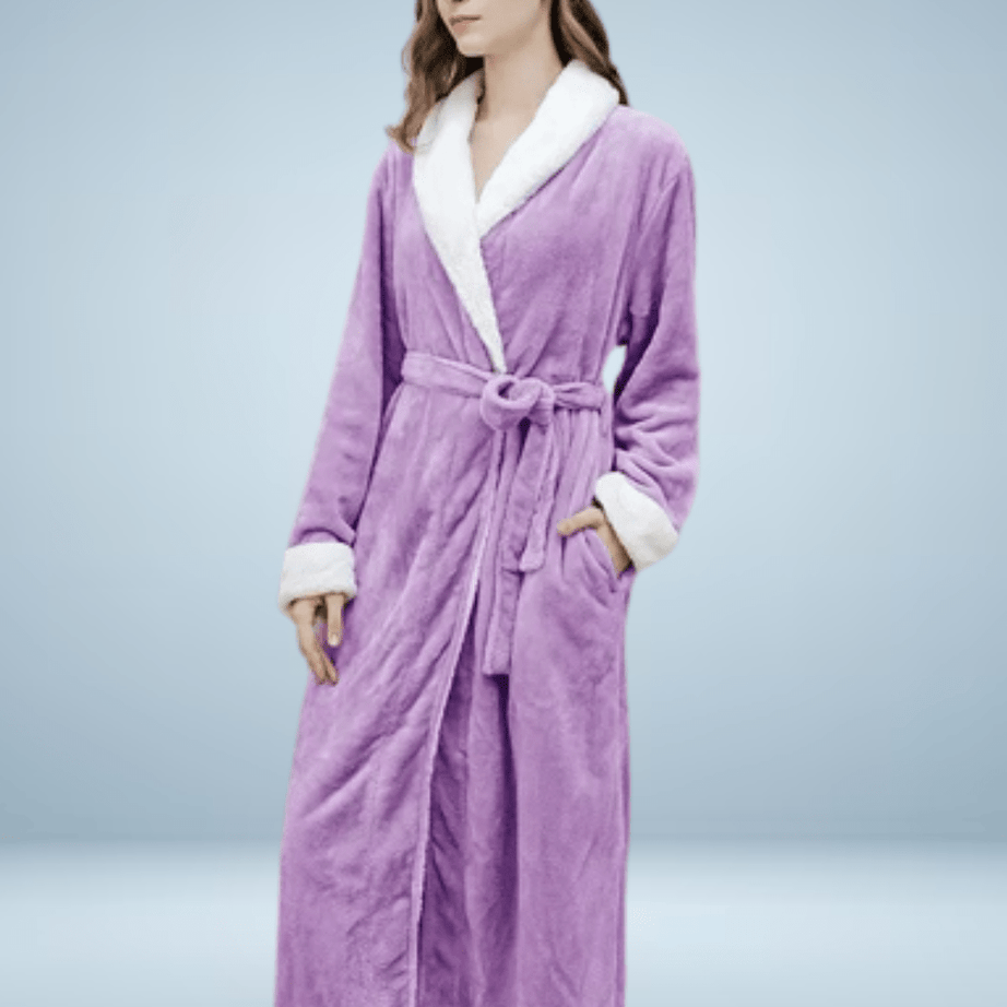 Women's Fluffy Flannel Bathrobe