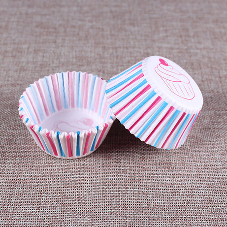 Lot of 100 pink, blue and white baking cups (greaseproof paper) - Oven baking