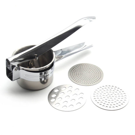 Traditional stainless steel lever potato masher