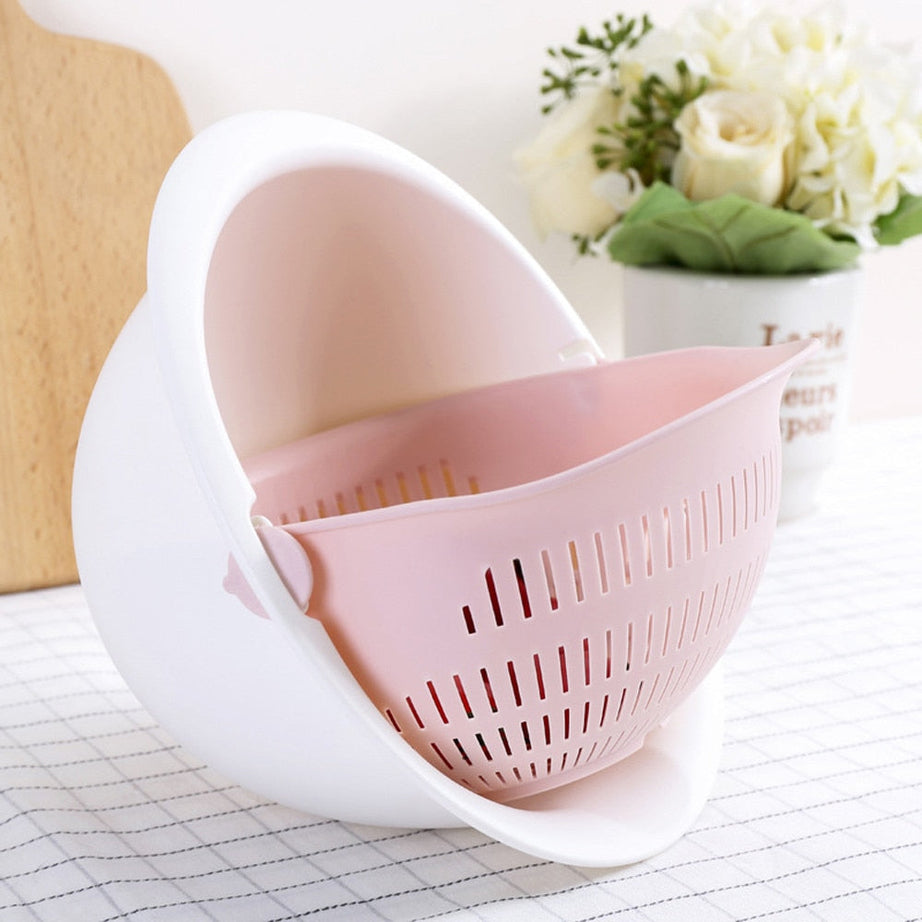 Dual-use basket: colander and fruit and vegetable bowl