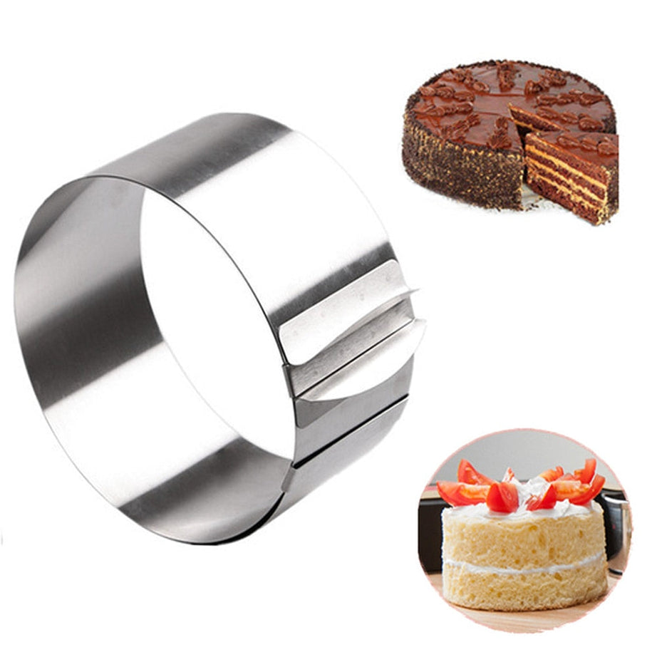 Expandable stainless steel sponge cake ring 16cm to 30cm