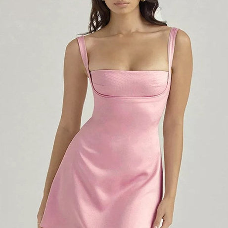 Kurzes rosa Damen-Abendkleid
