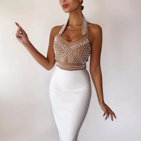 Rhinestone evening dress