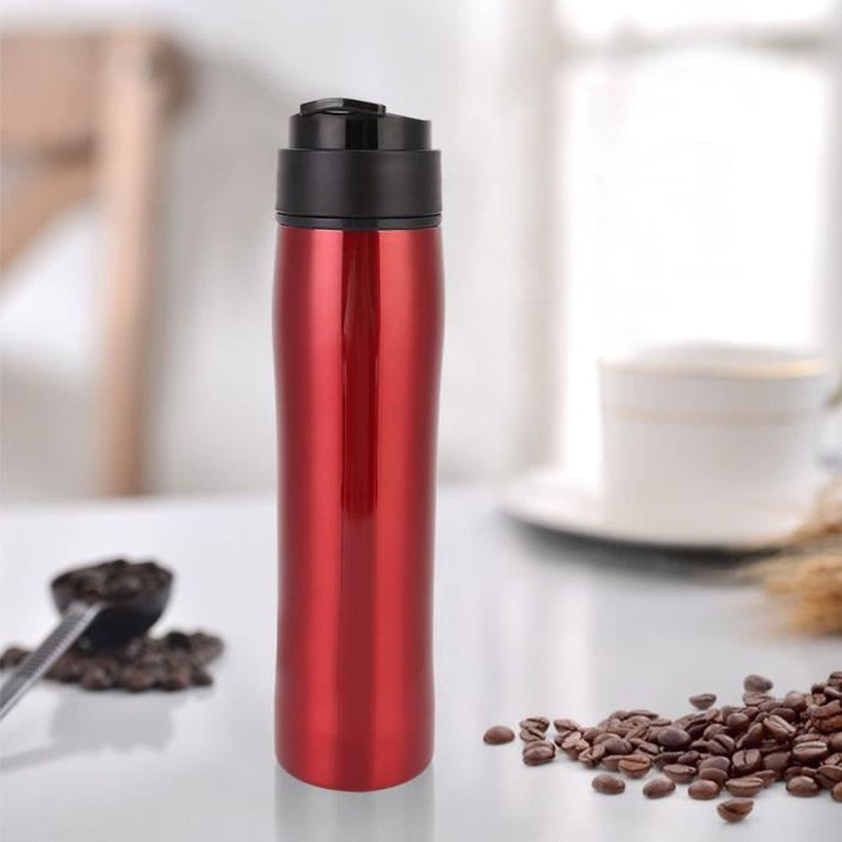 Double thermal insulated portable French press coffee maker