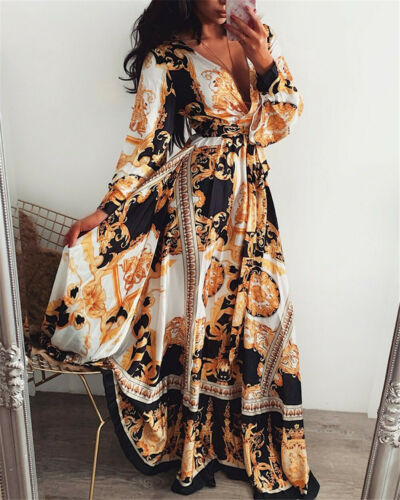 Robe longue à fleurs Bambo