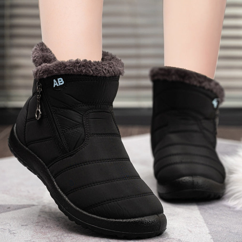 Waterproof Snow Zip Ankle Boots