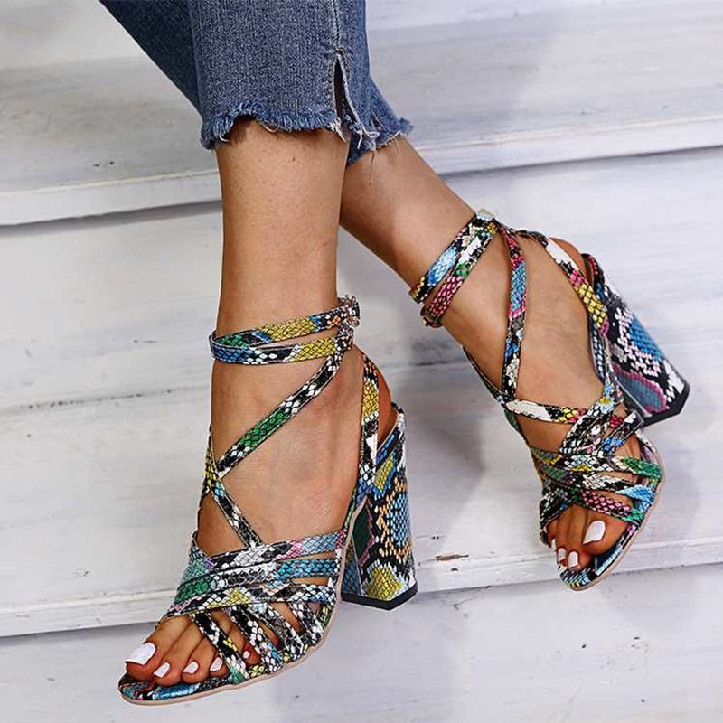 Comfortable heeled sandals