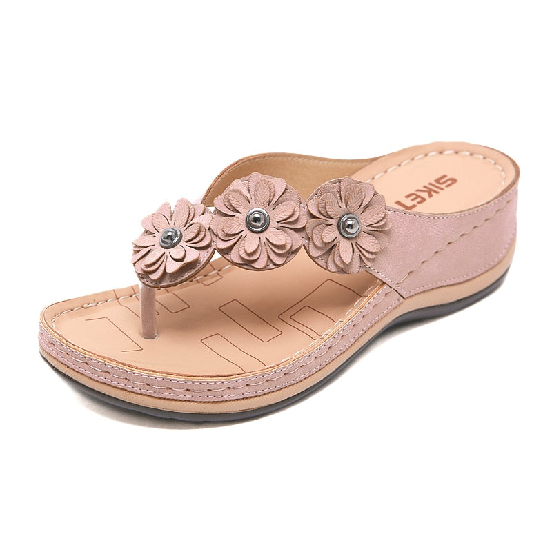 Orthopedic Flip Flops for Women, Bohemia Style